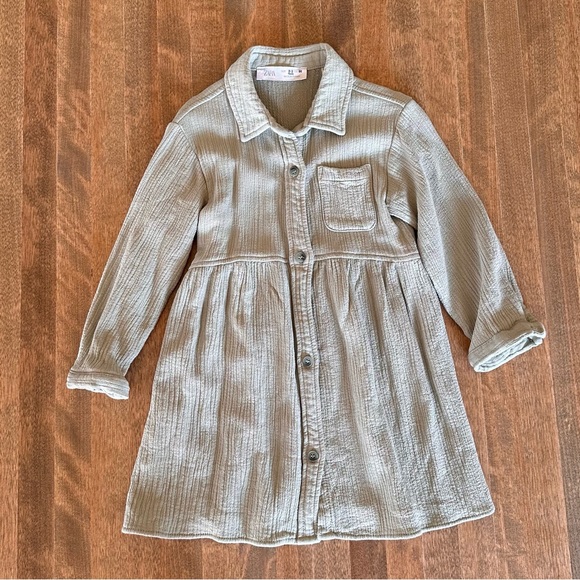 EUC Zara Long Sleeve Button Dress - Picture 1 of 3